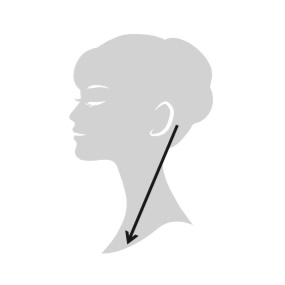 エレクトロン エブリワン　デンキバリブラシ（電気バリブラシ）　顔 使用方法1　襟足ー首ー鎖骨